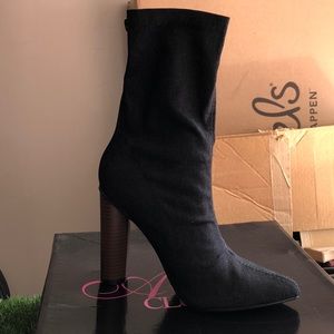 Dark wash ankle booties